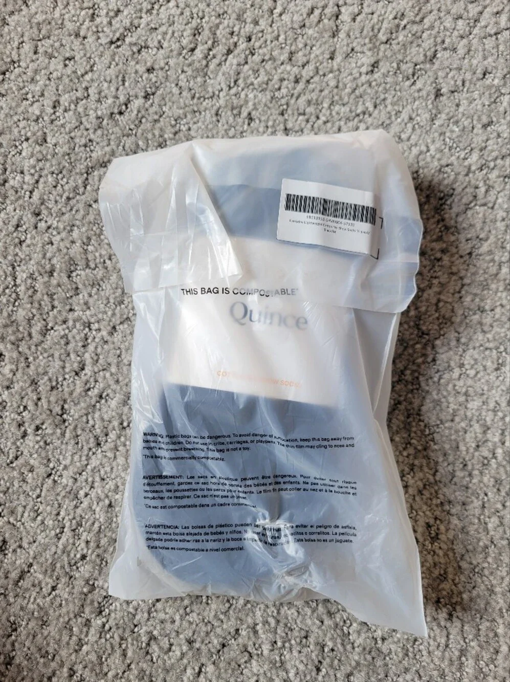 Quince Organic Cotton No-Show Socks Women's Medium NWT Black 4-Pack